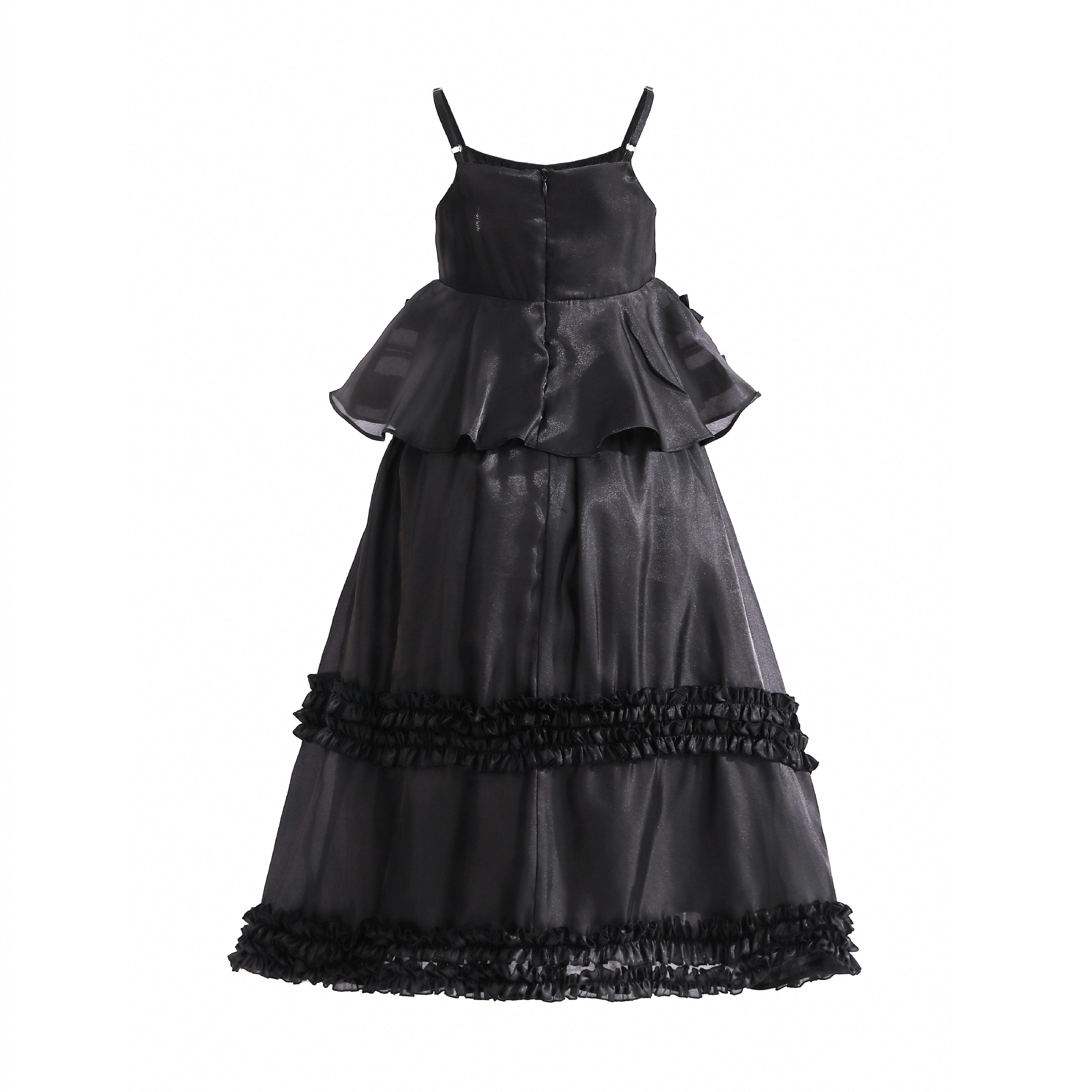 Black Calista Ruffle Skirt Set