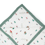Cotton Muslin Quilted Throw - Powder Party