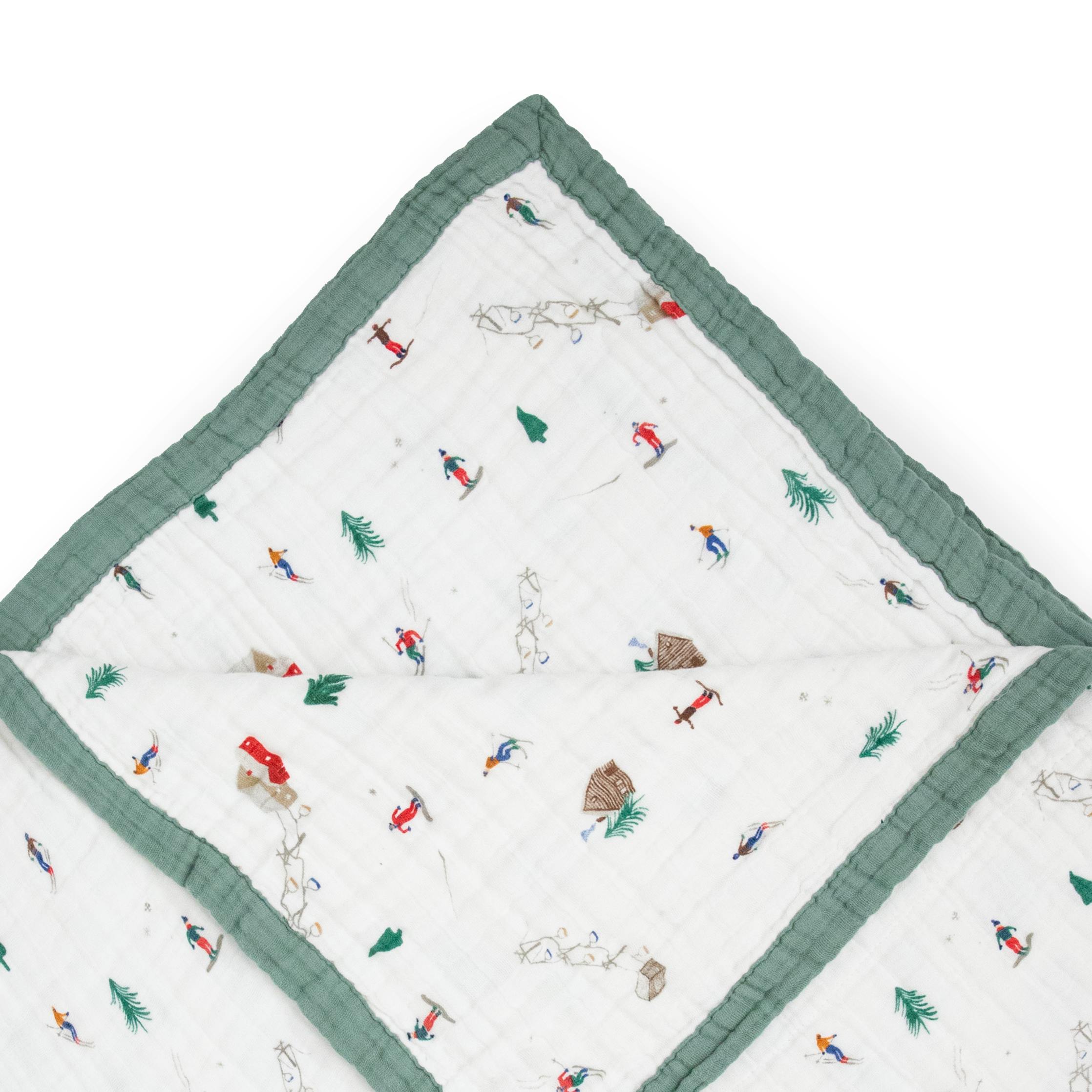 Cotton Muslin Quilted Throw - Powder Party
