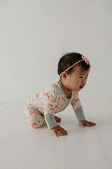 Baby Girl Long Sleeve Zip Romper in Llamas