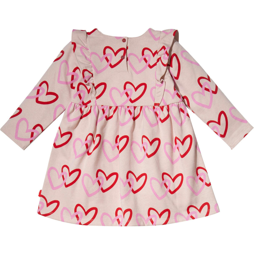Recycled Cotton Hearts Kid Ruffle Dress