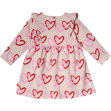 Recycled Cotton Hearts Kid Ruffle Dress