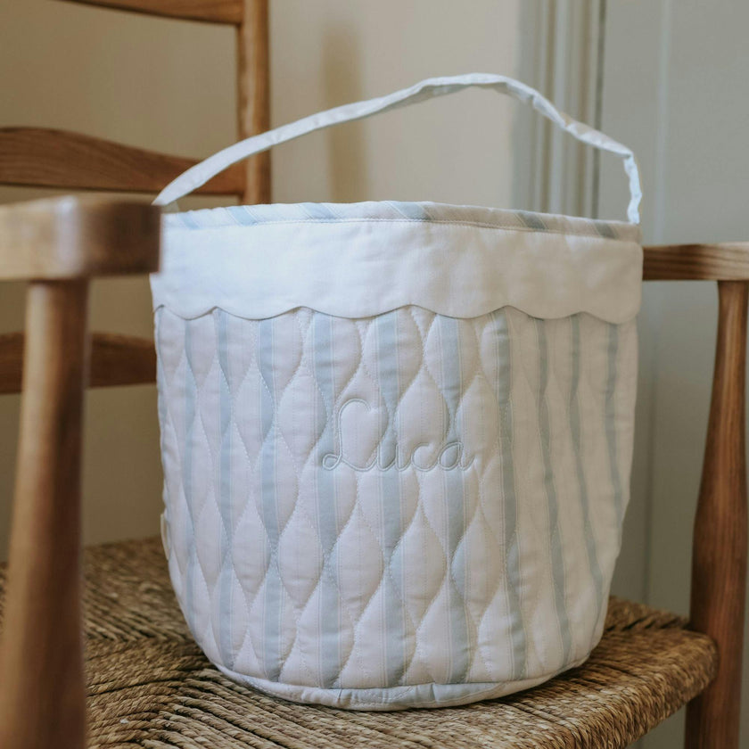 Quilted Storage Basket - Seaside Stripe