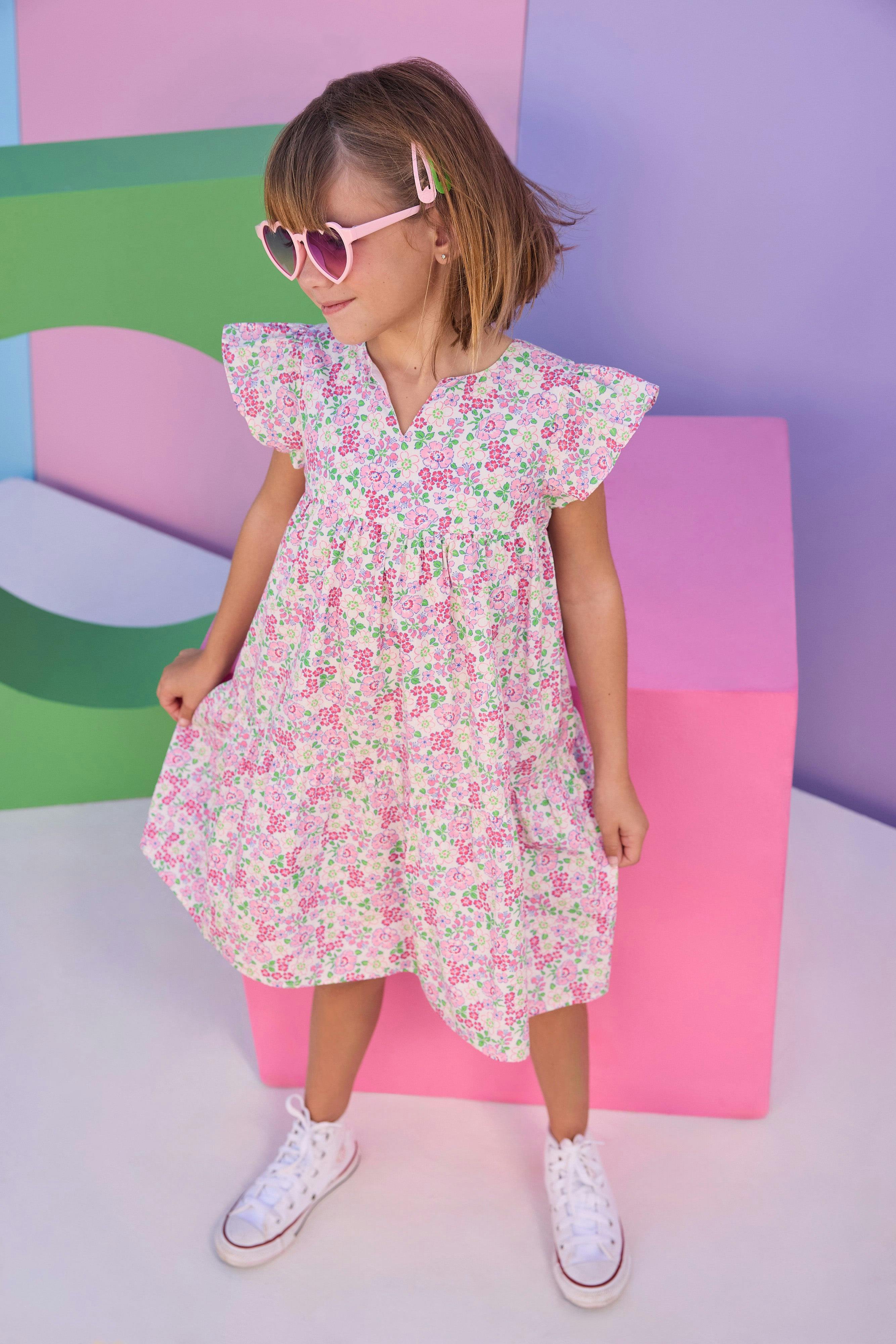 Positano Dress - Pink Bloomsbury Blossoms
