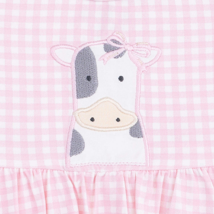 Cute Farm Animals Appliques - Tank Bodysuit Dress