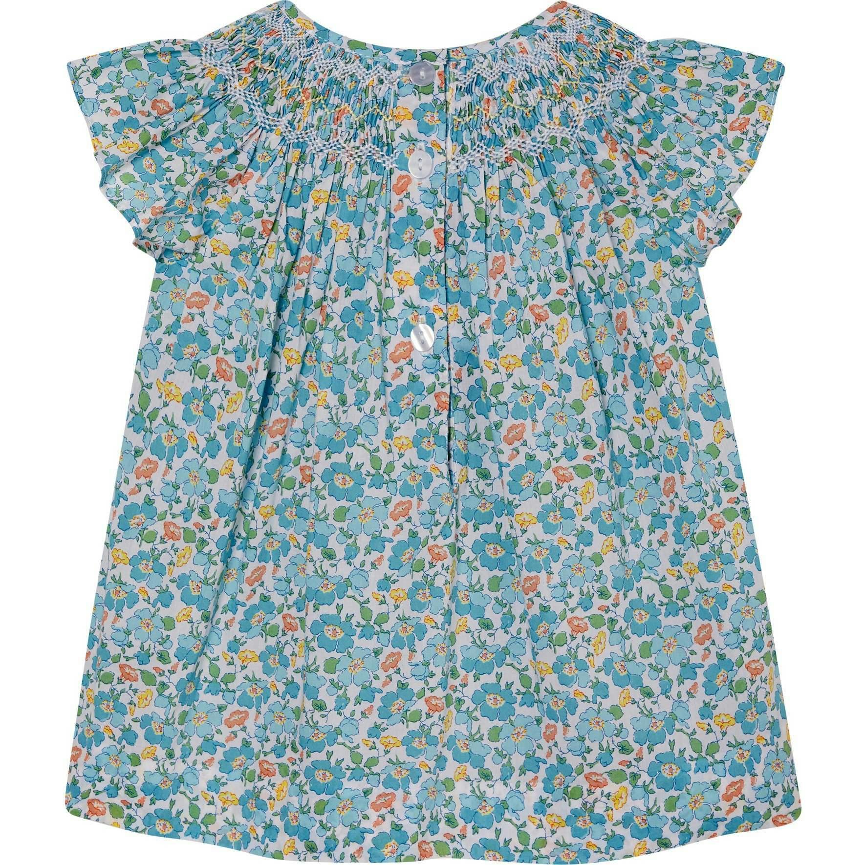 Made With Liberty Fabric Smocked Girls Blouse Soleil