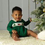 Pima Christmas Tree Smocked Babysuit