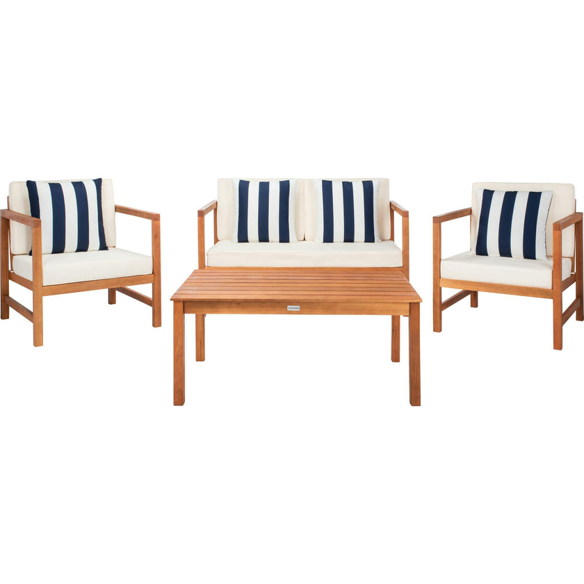 Montez 4-Piece Outdoor Set with Accent Pillows