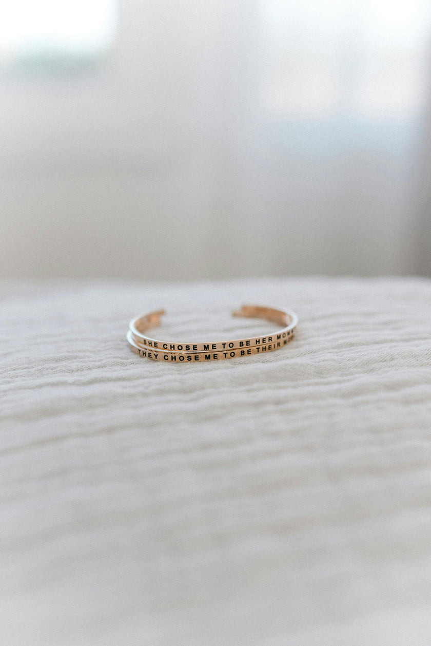 Women's "They Chose Me to Be Their Mommy" Bracelet