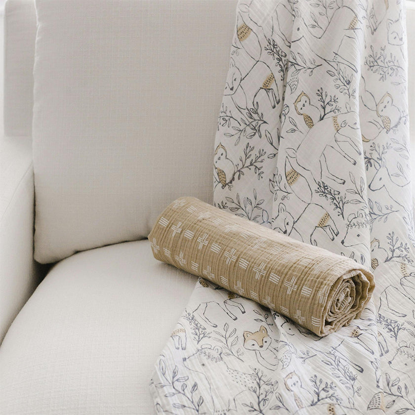 Ezra 2-pc. Woodland Animal Swaddle Wraps