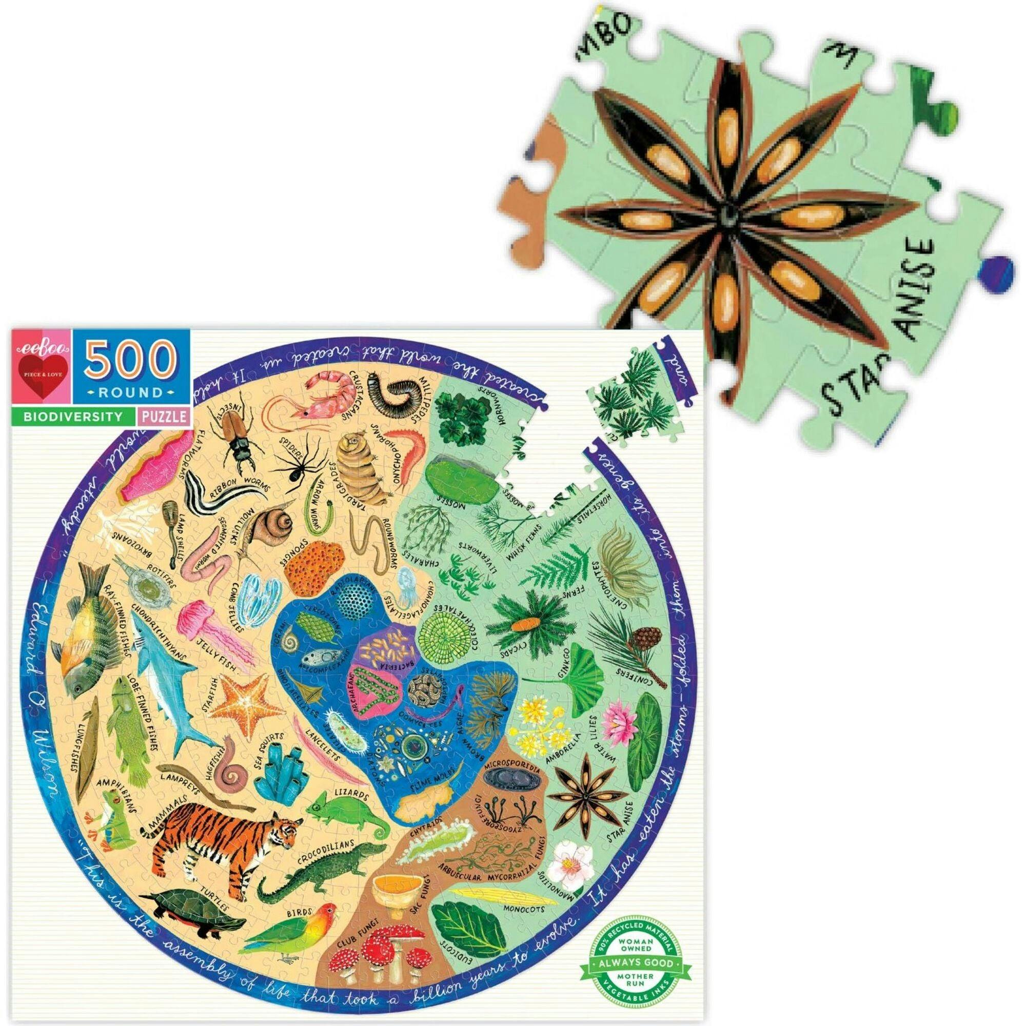 Piece and Love Biodiversity 500 Piece Jigsaw Puzzle