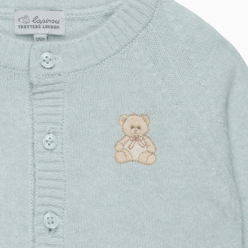 Baby Teddy Embroidered Cardigan