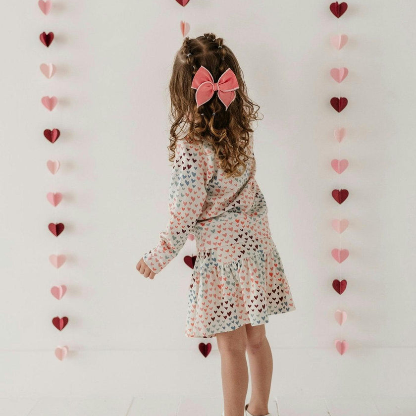 Girls Raglan Sweatshirt in Cherry Hearts