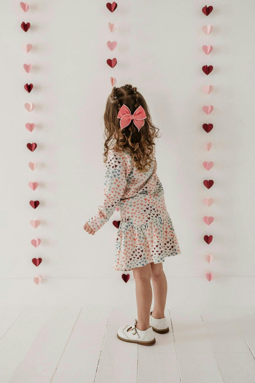 Girls Raglan Sweatshirt in Cherry Hearts