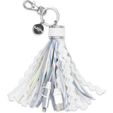 Packed Party More Metallic Portable Charging Tassel Keychain - Holographic Vegan Leather Keychain USB Charger Compatible with iPhone and Android, 1 Inch Keyring