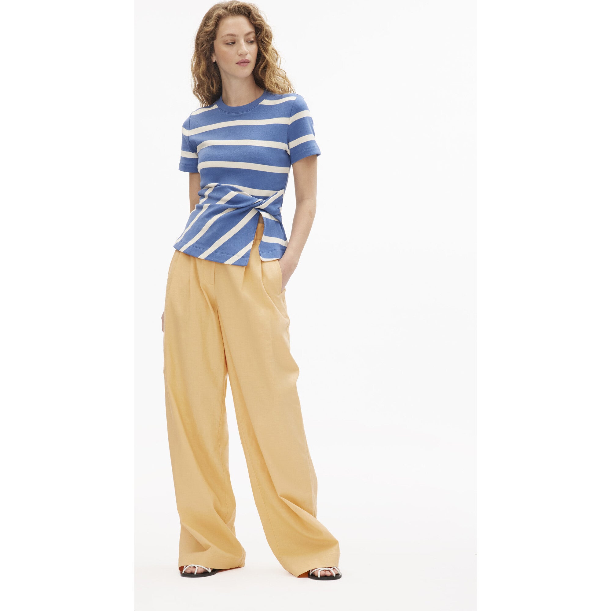 Short Sleeve Carlita Top, Stripes