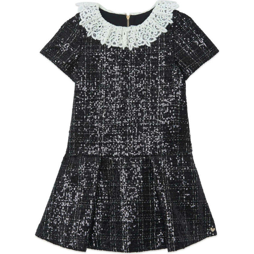 TARTINE ET CHOCOLAT SHINY DRESS - BLACK