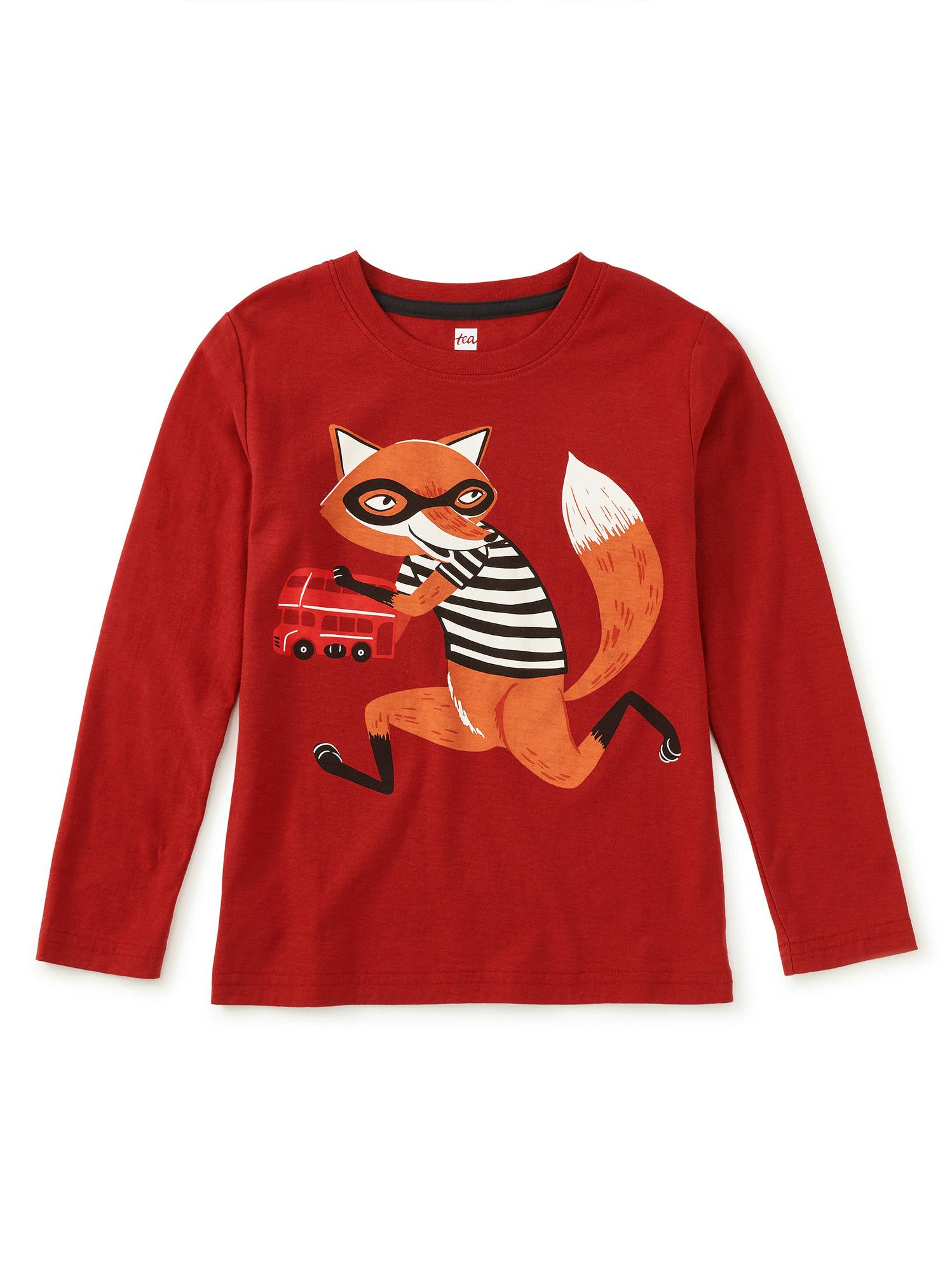 Sneaky Fox Graphic Tee, Red Wagon