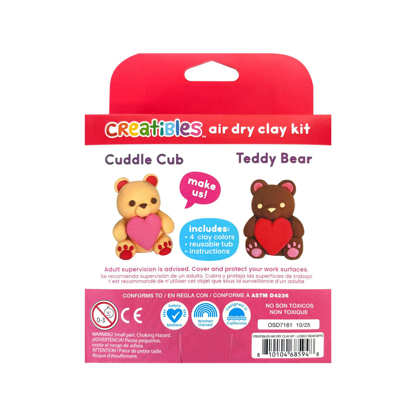 Creatibles Mini Air Dry Clay Kit - Lovely Bears BFFs - 2 Designs