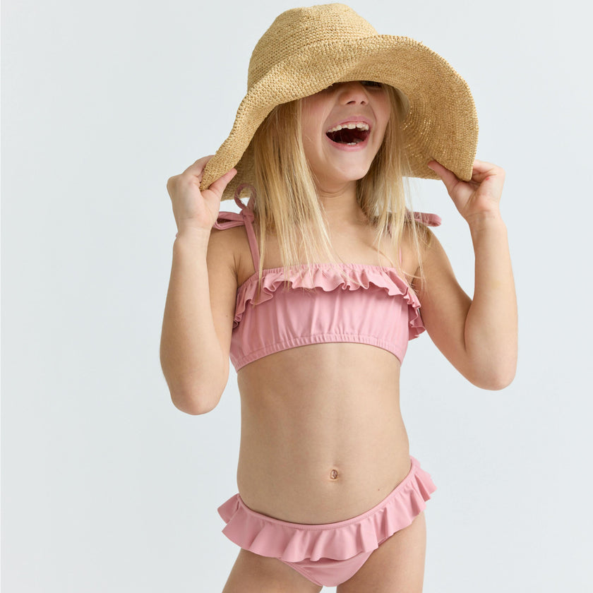 girls dusty rose bandeau bikini