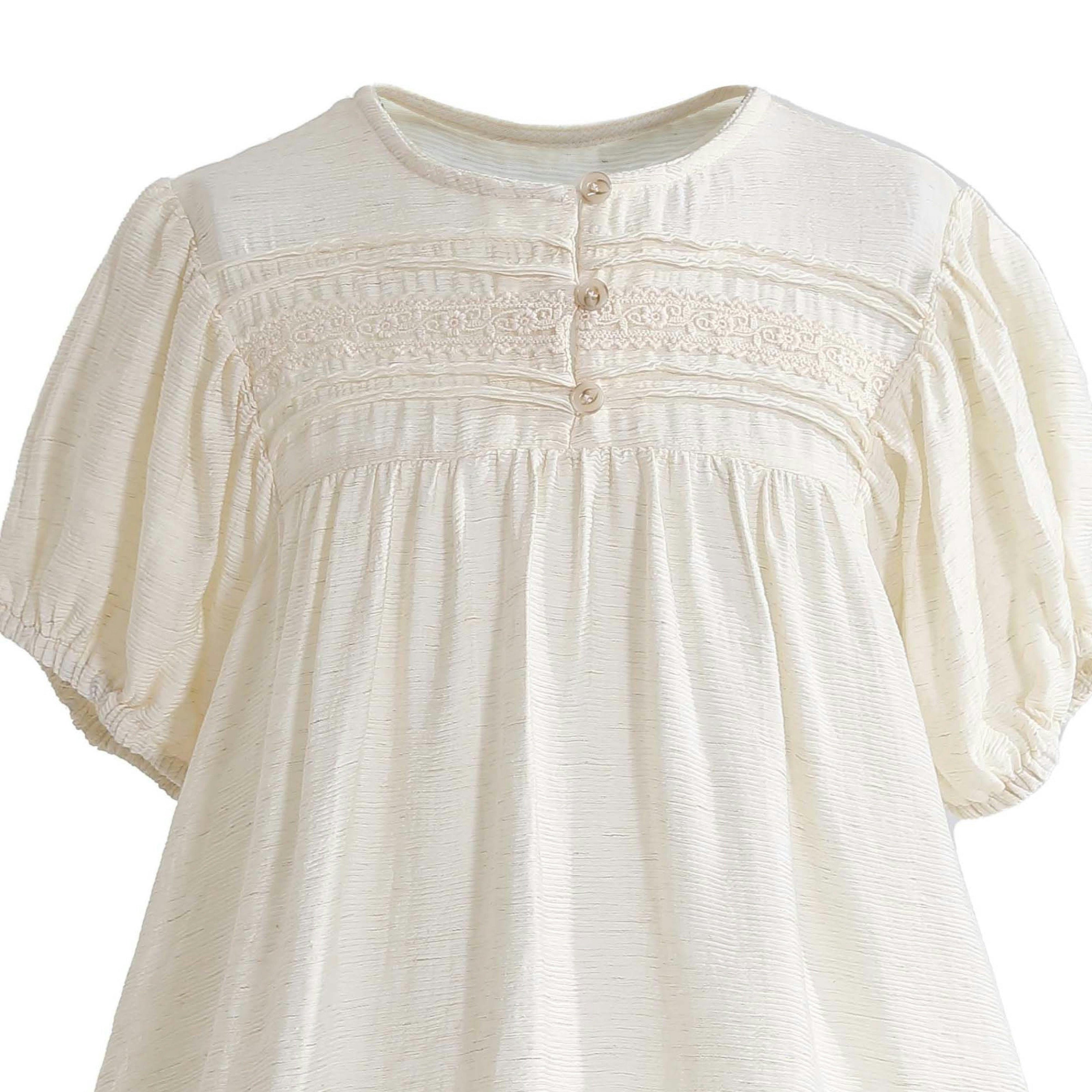 Cream Lace Button Dress