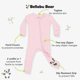Blush Pink Bamboo Convertible Footie