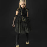 Wednesday Velvet & Glitter Tulle Party Dress