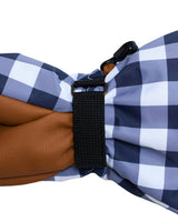 Kids Waterproof Mitten in Navy Gingham