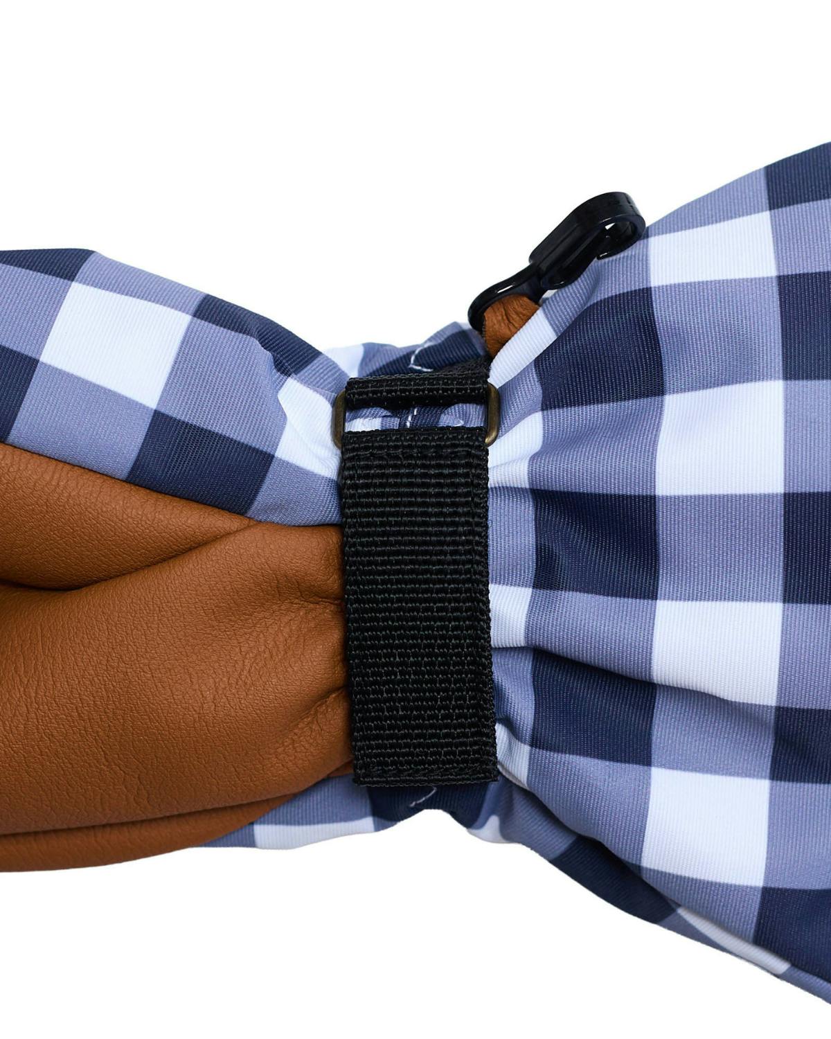 Kids Waterproof Mitten in Navy Gingham