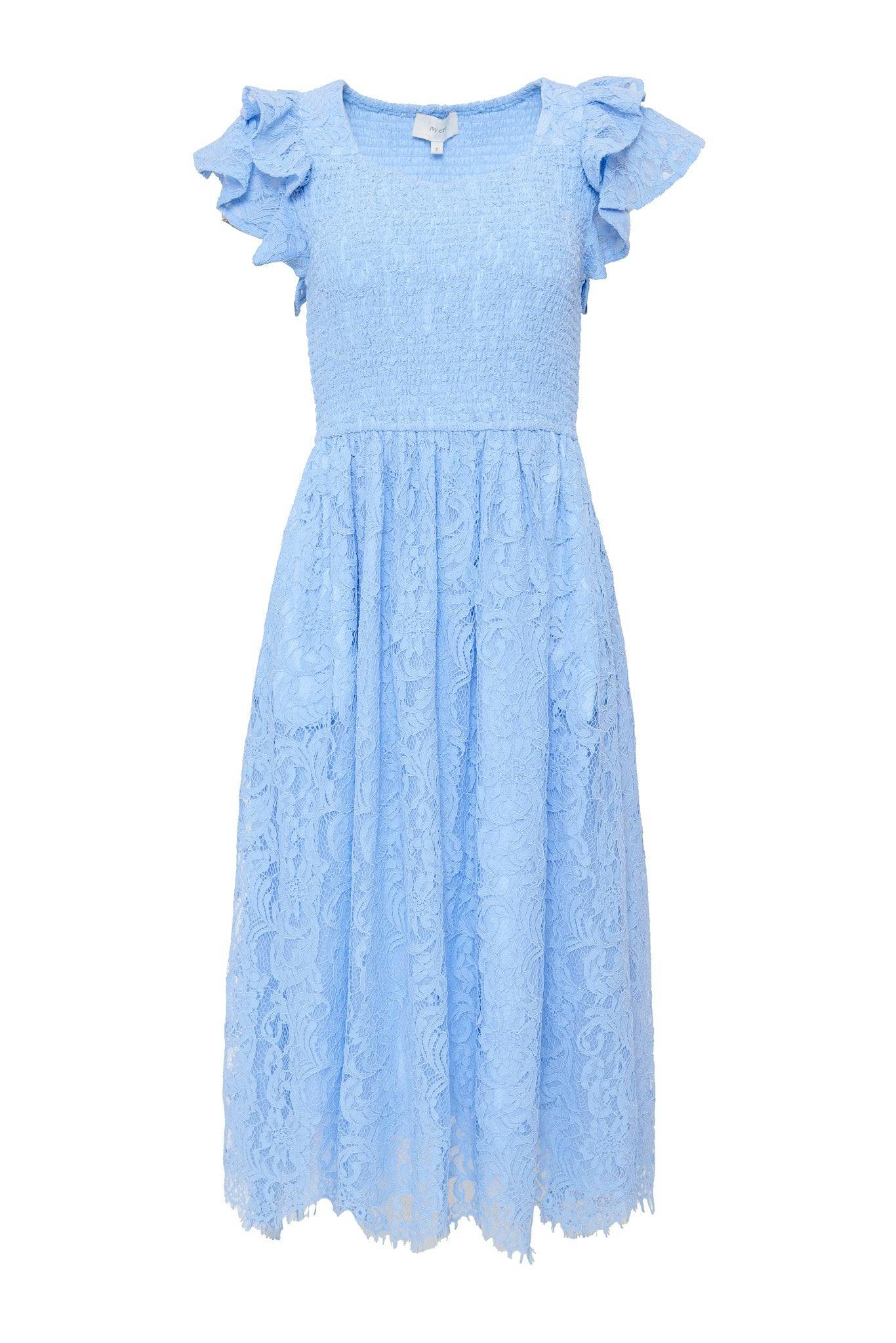 Hattie Dress in Cornflower Blue Lace
