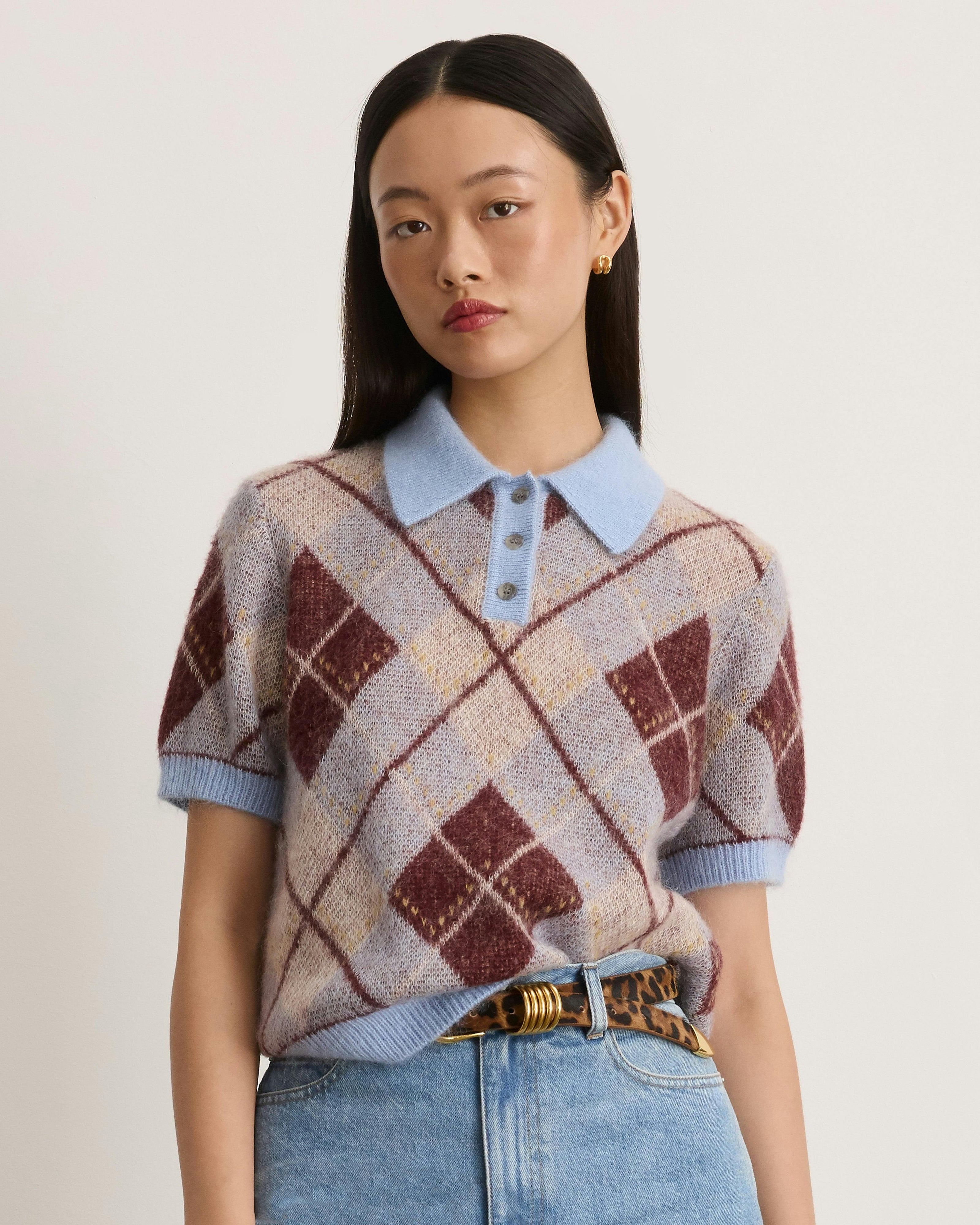 Argyle Camilla Knit Top