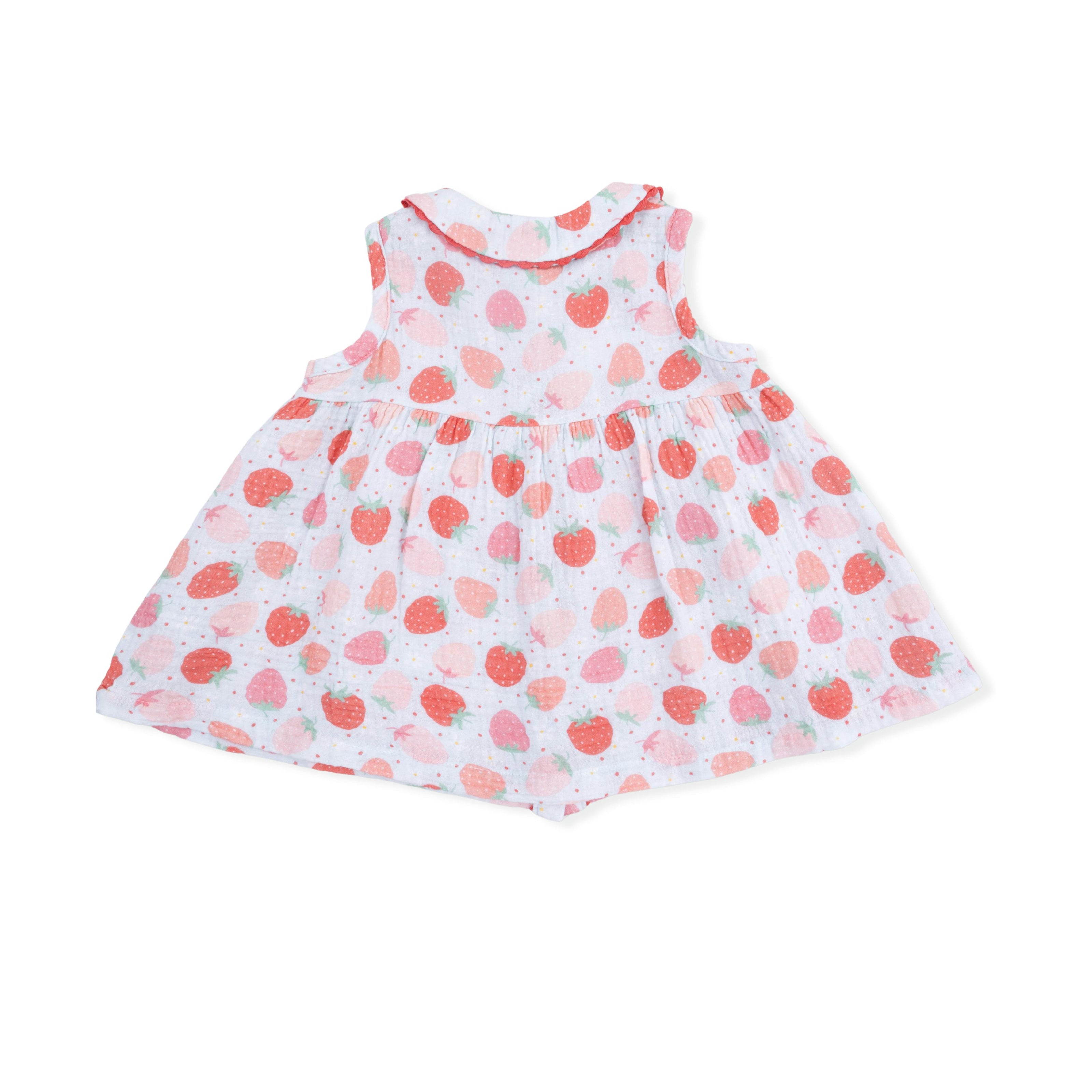 Strawberry Bliss - Jill Dress with Bloomer & Large Bow