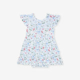 Gail Tie Back Ruffled Bodysuit Dress