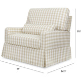 Crawford Pillowback Chair and a Half Comfort Swivel Glider in Tan Gingham