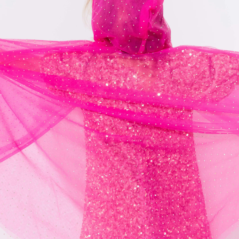 Hot Pink Crystal Cape