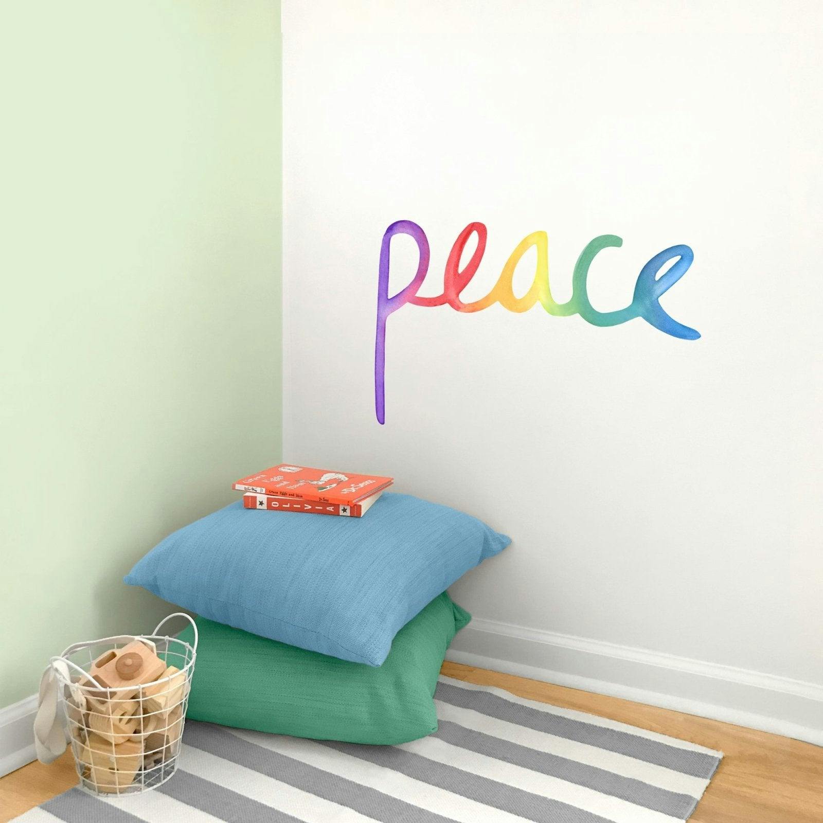 Watercolor Words • Peace • Peel-and-Stick Wall Decals