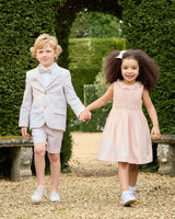 Sleeveless Willow Rose Hand Smocked Dress in Peach