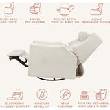 Kiwi Plus Power Recliner and Swivel Glider with Power Adjustable Headrest and USB Port