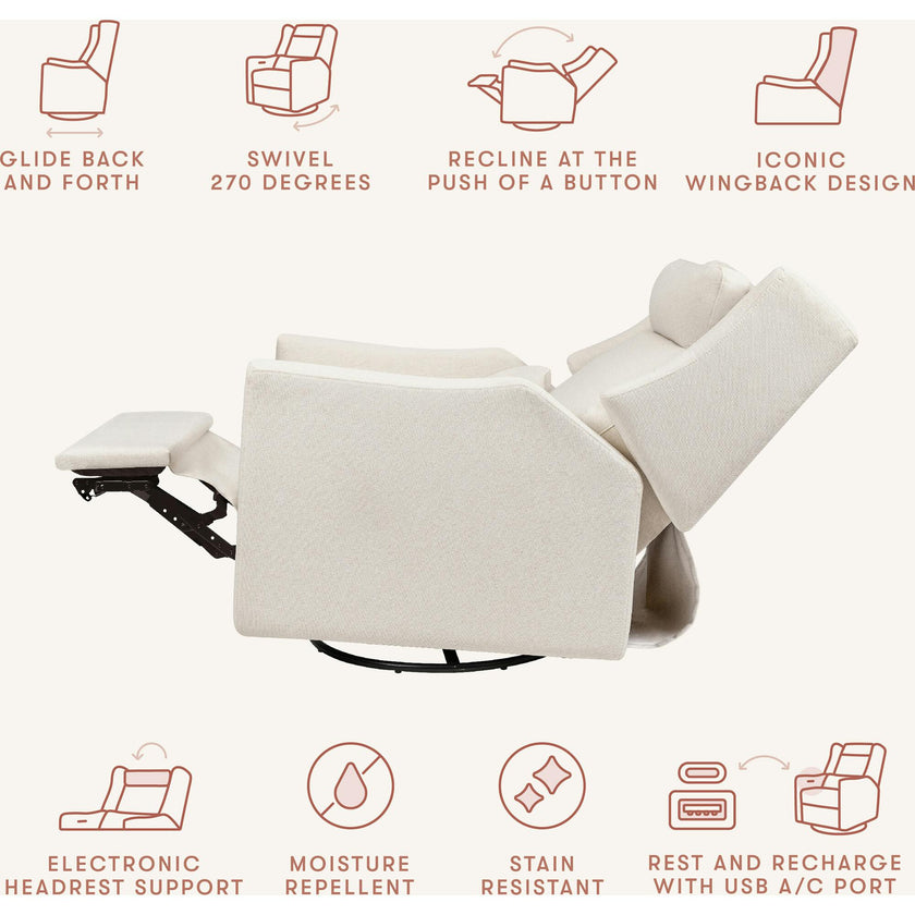 Kiwi Plus Power Recliner and Swivel Glider with Power Adjustable Headrest and USB Port