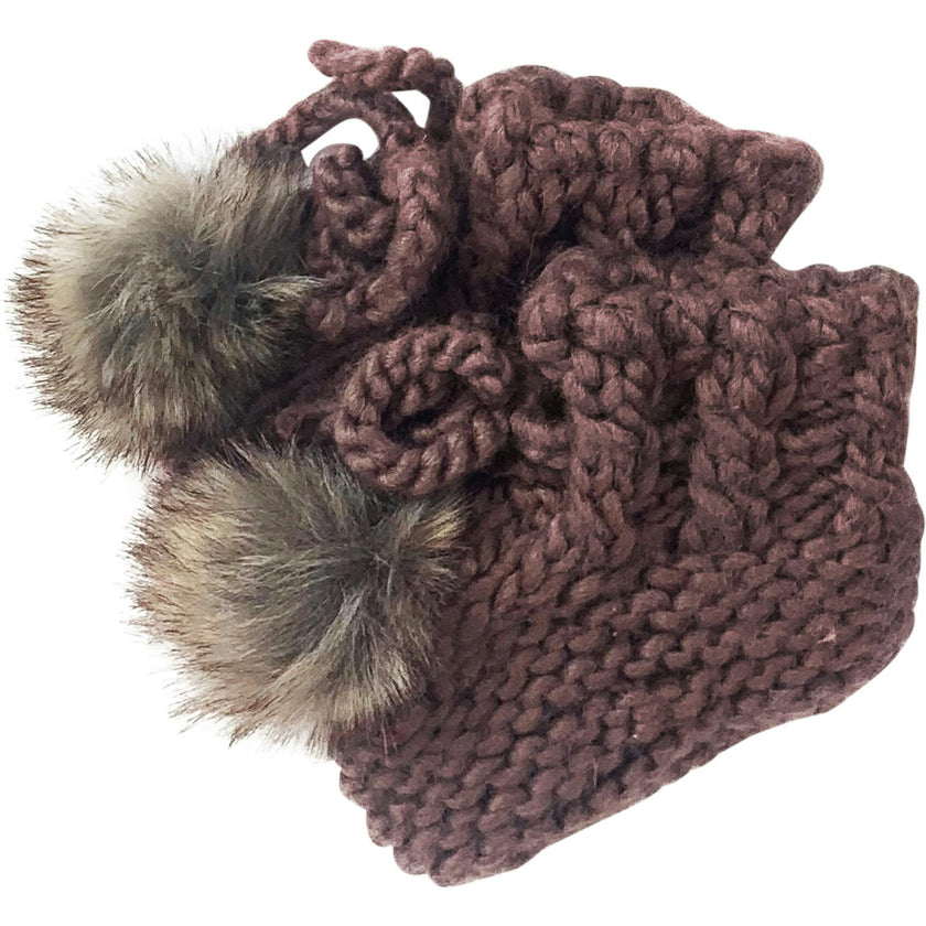 Booties with Pom - Mauve
