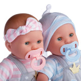 Nonis Boutique: 15" Twin Dolls - Pink & Blue