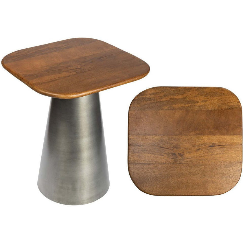 Skye 18" Modern Rustic Square Wood/Metal Accent Table