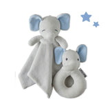 SNUGGLE + SHAKE - Baby Lovey Security Blanket Toy and Rattle Set