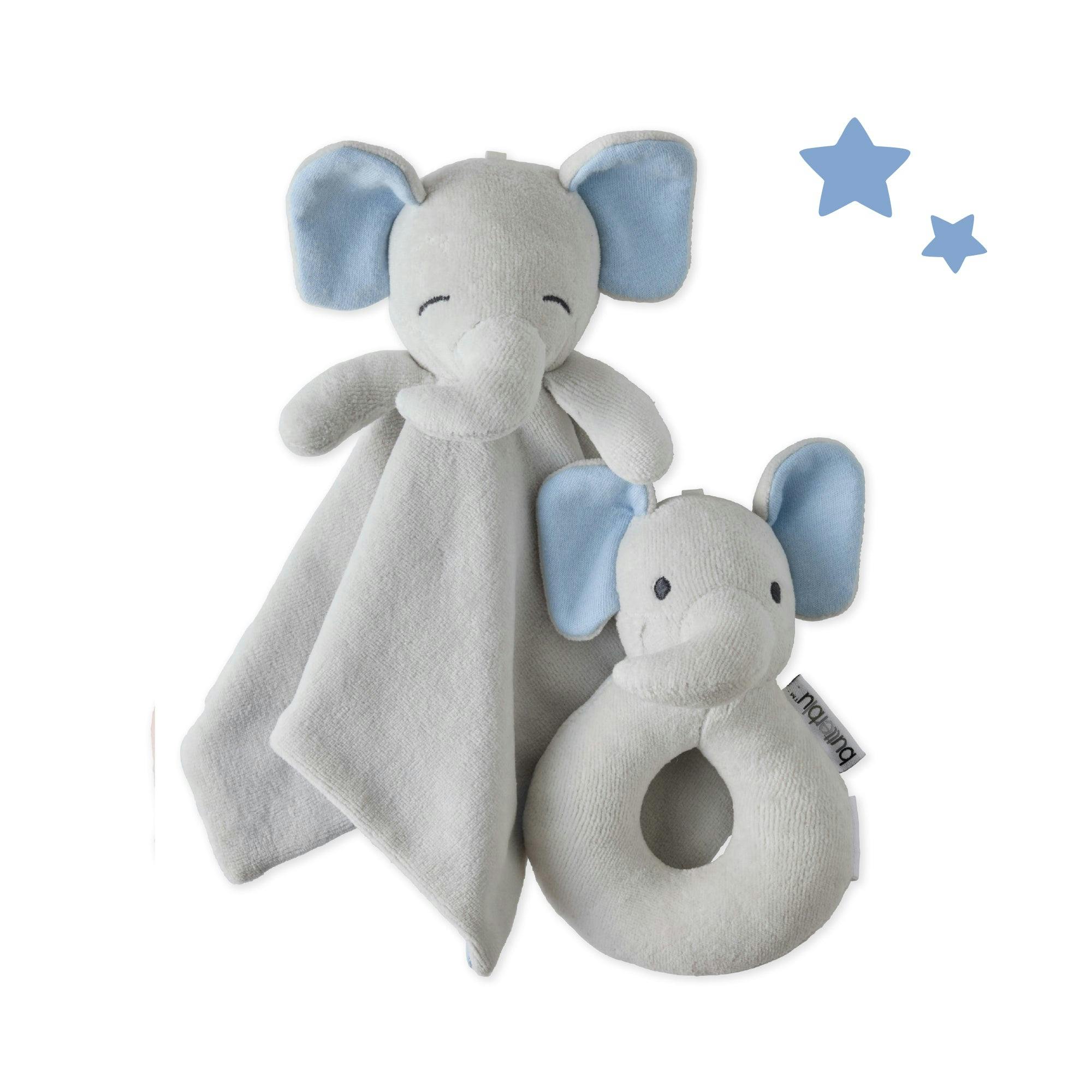 SNUGGLE + SHAKE - Baby Lovey Security Blanket Toy and Rattle Set