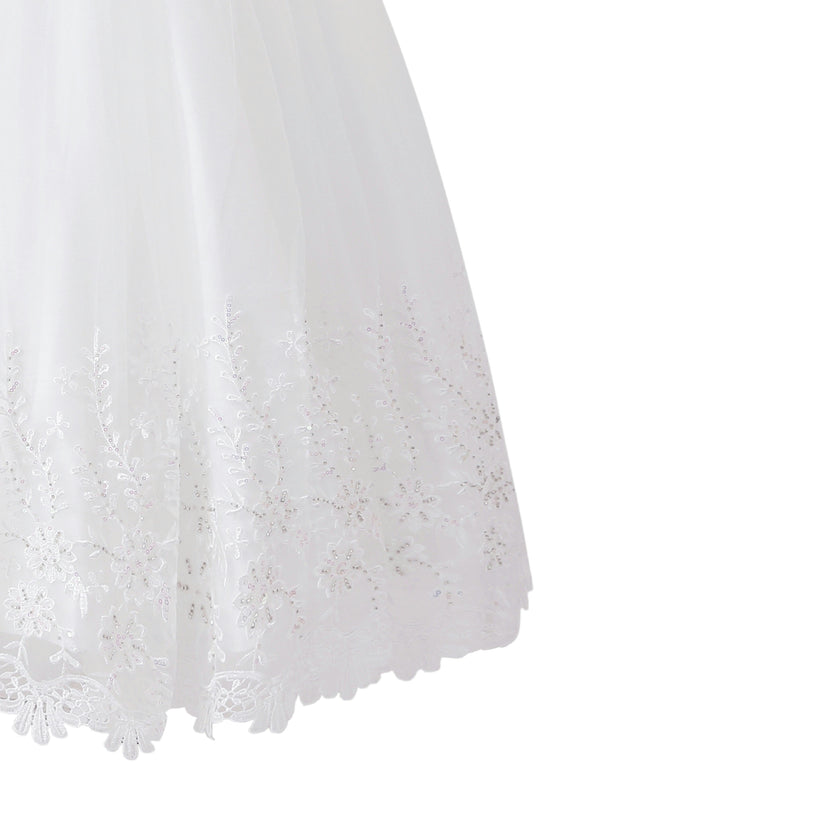 White Alvaria Sleeveless Lace Dress
