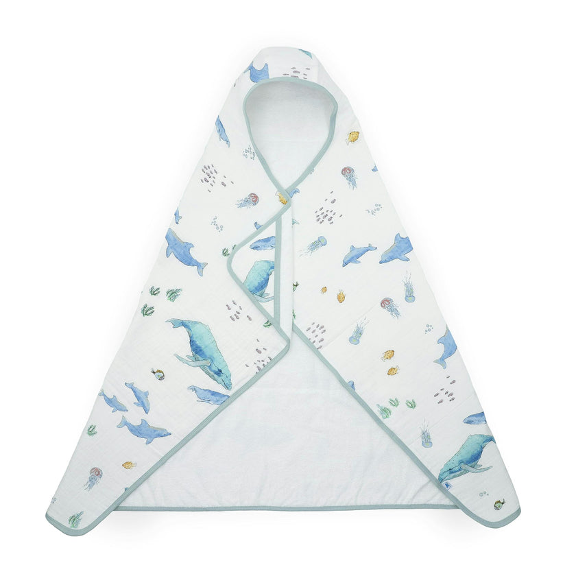 Toddler Hooded Towel - Whales