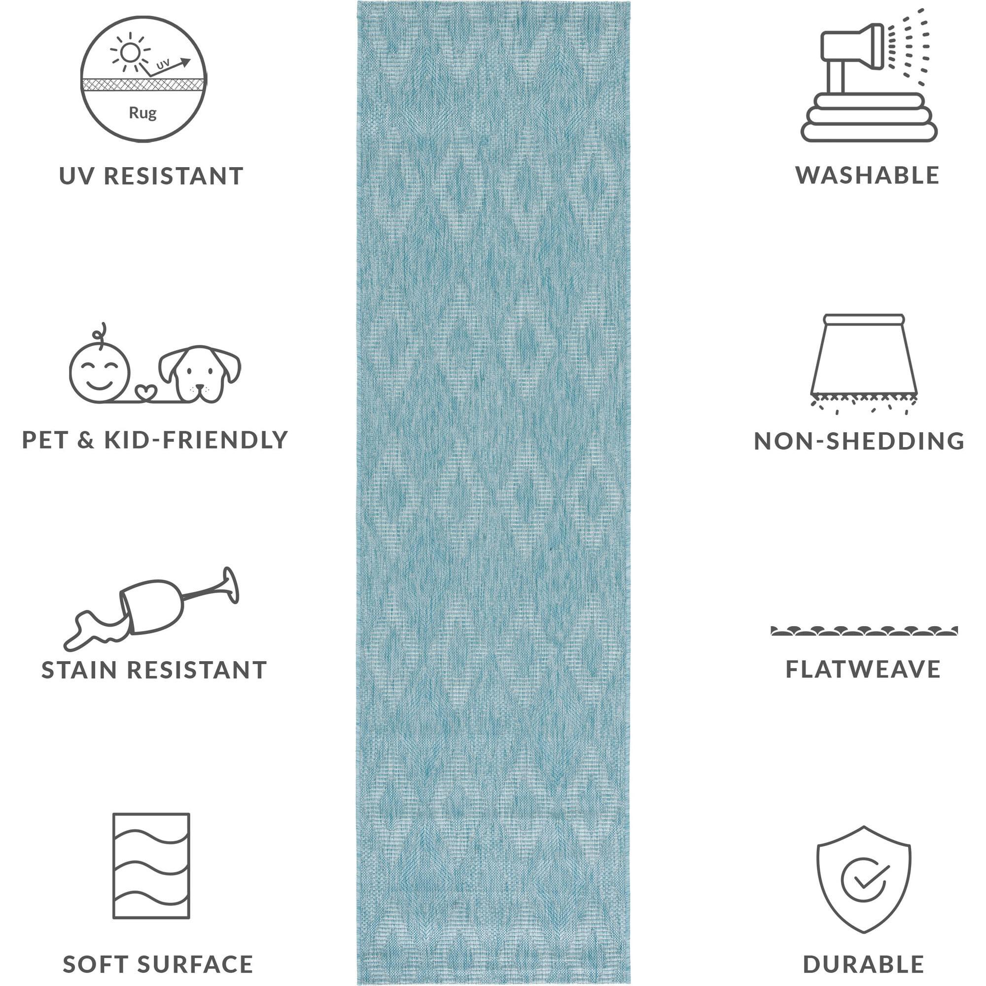 Courtyard August Indoor/Outdoor Rug, Turquoise