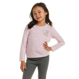 Girls Speckled Long Sleeve Tee| Pink Flowers