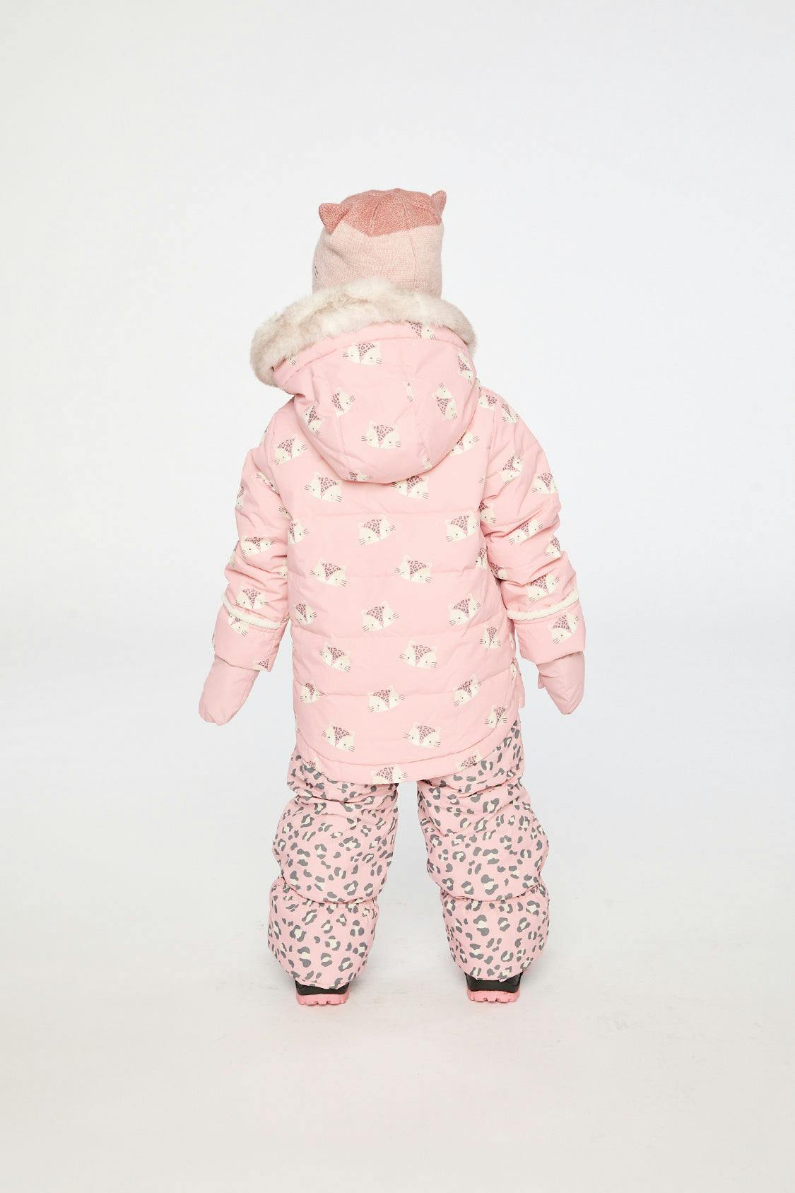 Baby Two Piece Snowsuit Rose Leopard Print