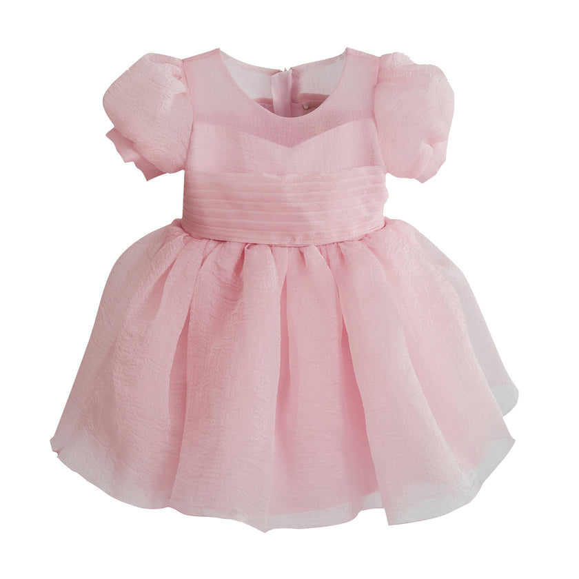 Pink Brixton Puff-Sleeve Party Dress
